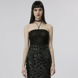 Recorded Butterflies Bandeau Top - Black - PunkRave