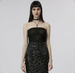 Recorded Butterflies Bandeau Top - Black - PunkRave