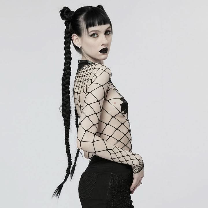 Eternal Vacation Mesh Bodysuit - Black - PunkRave