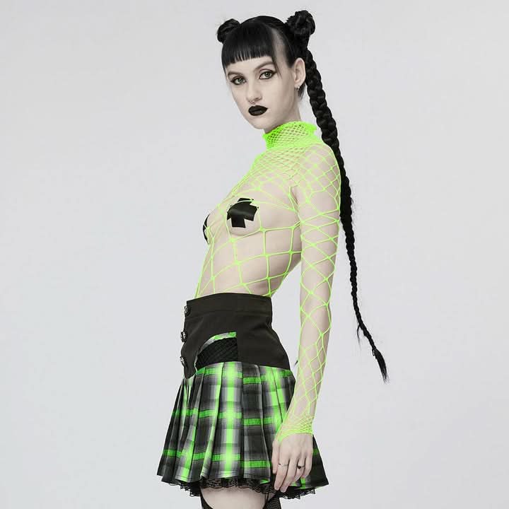Eternal Vacation Mesh Bodysuit - Green - PunkRave