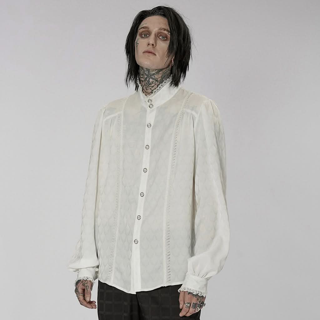 Midnight Mirage Peasant Shirt - White - PunkRave