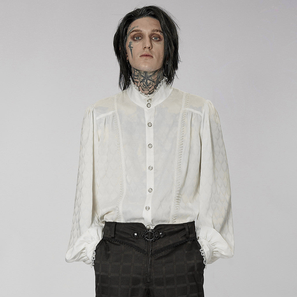 Midnight Mirage Peasant Shirt - White - PunkRave