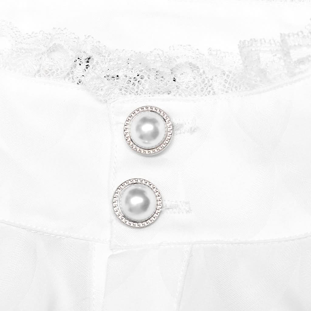 Midnight Mirage Peasant Shirt - White - PunkRave