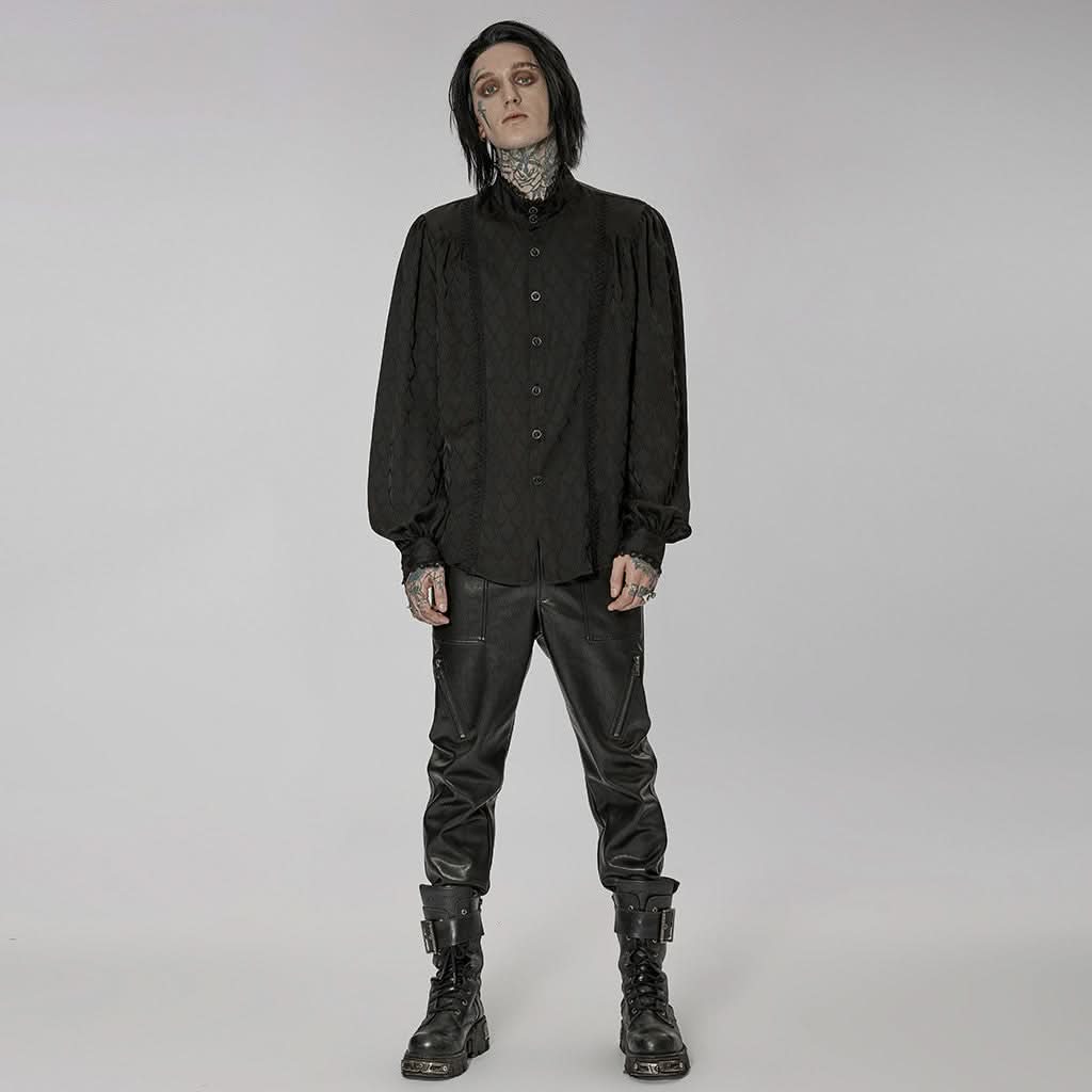 Midnight Mirage Peasant Shirt - Black - PunkRave
