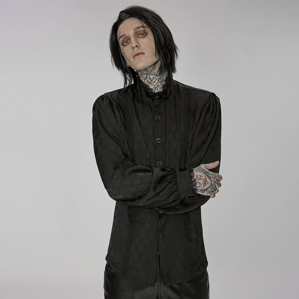 Midnight Mirage Peasant Shirt - Black - PunkRave