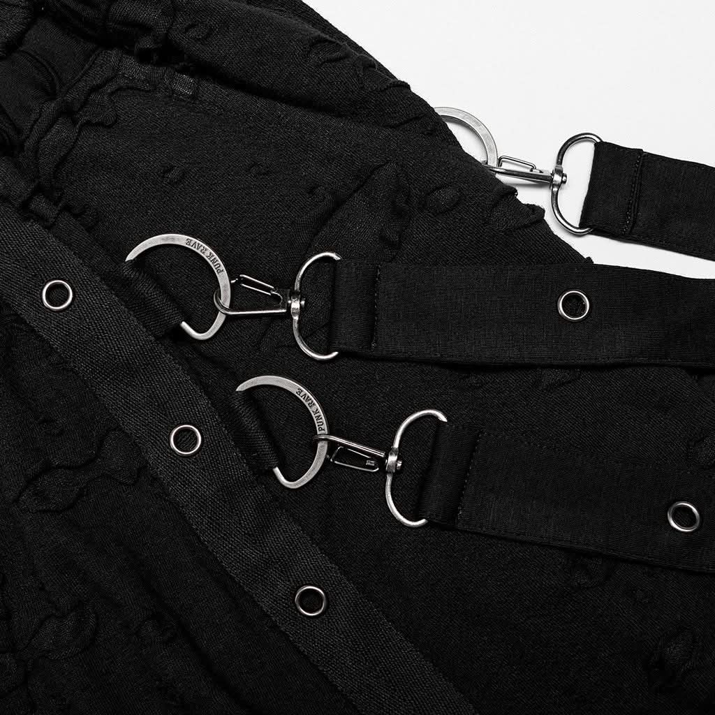 Purge Distressed Pants - Black - PunkRave