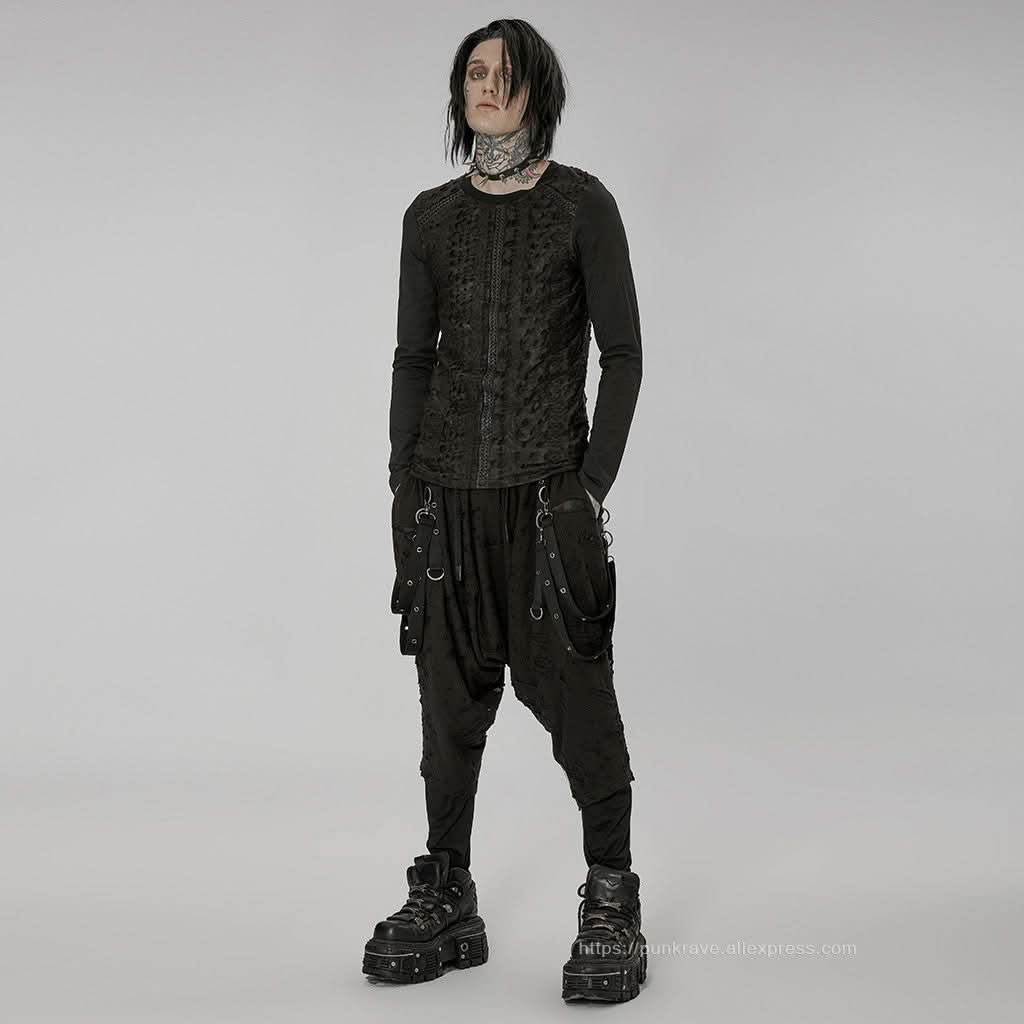 Purge Distressed Pants - Black - PunkRave