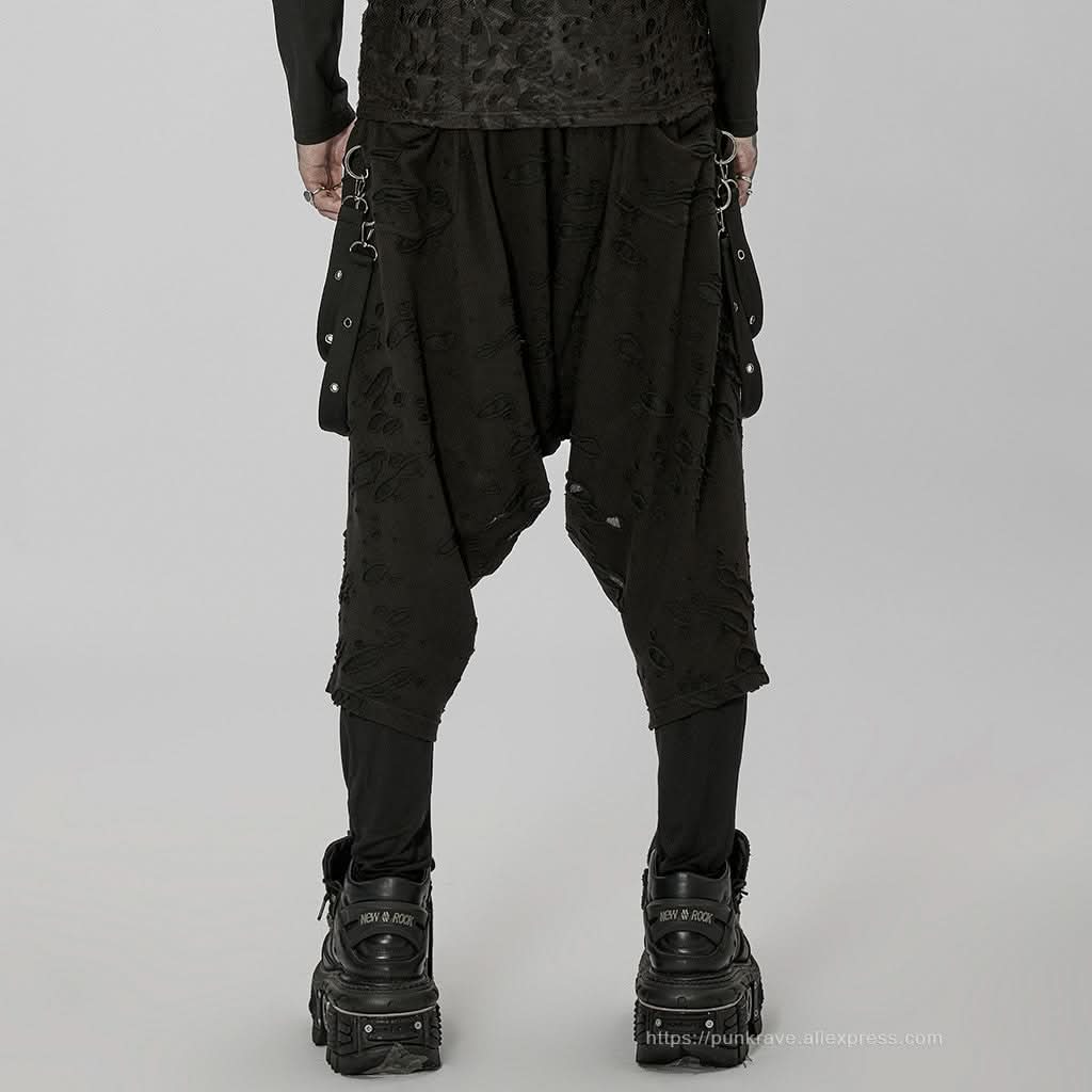 Purge Distressed Pants - Black - PunkRave