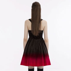 The Knight Gradient Dress - Black Red - PunkRave