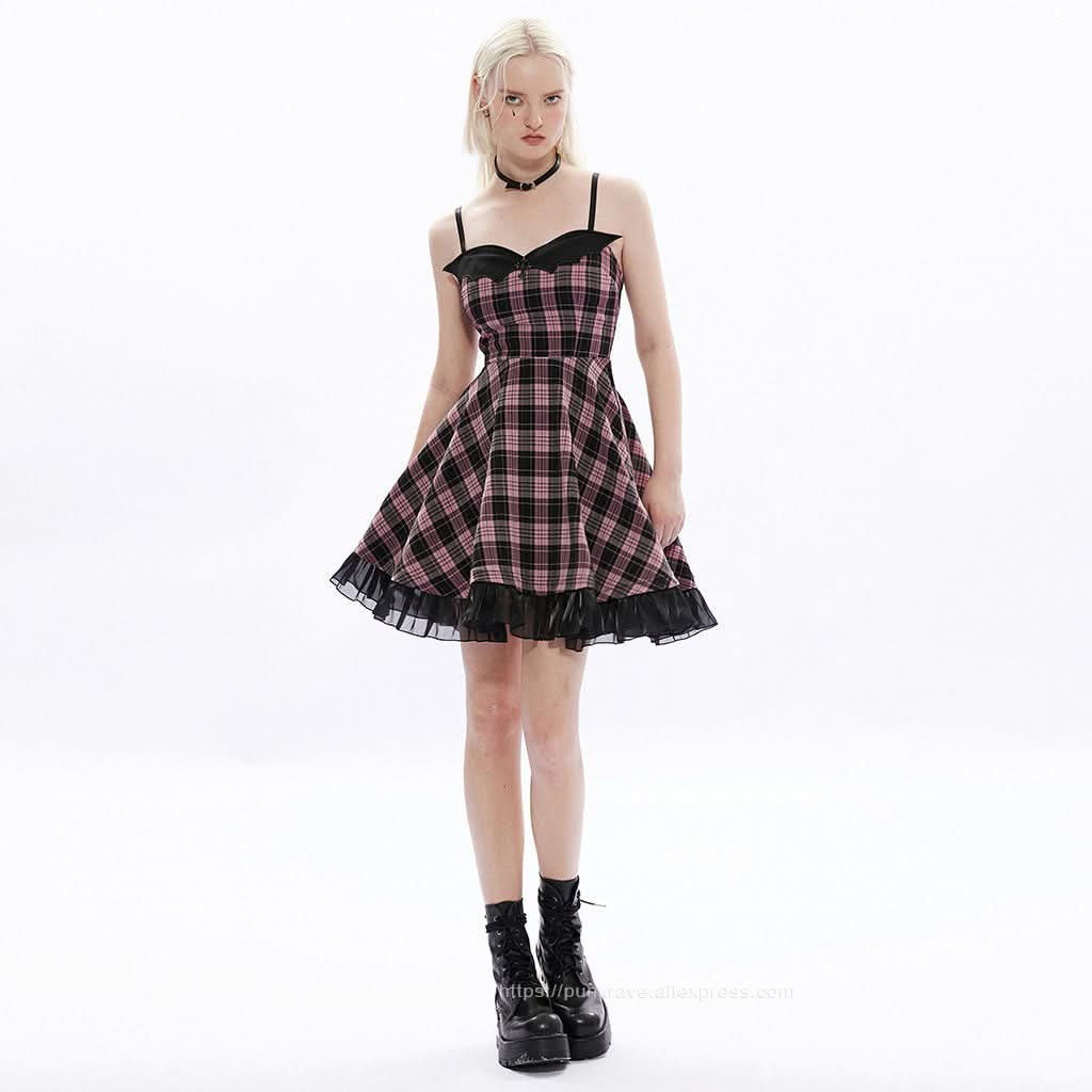 Waning Slip Dress - Black Pink - PunkRave