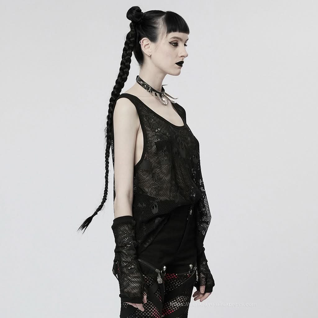 Skull Galore Tank Top - Black - PunkRave
