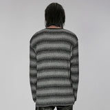 Sludge Grunge Striped Tee - Gray - PunkRave