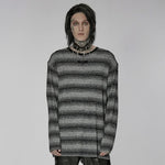 Sludge Grunge Striped Tee - Gray - PunkRave