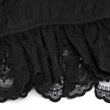 Diamond Goth Cropped Ruffled Top - Black - PunkRave