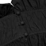 Diamond Goth Cropped Ruffled Top - Black - PunkRave