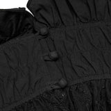 Diamond Goth Cropped Ruffled Top - Black - PunkRave