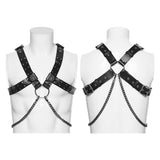 Hellebore Gothic PU Faux Leather Harness Men's