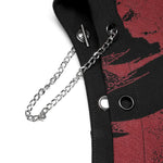 Yokai Printed Skirt - Red and Black - PunkRave