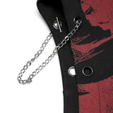 Yokai Printed Skirt - Red and Black - PunkRave