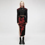Yokai Printed Skirt - Red and Black - PunkRave