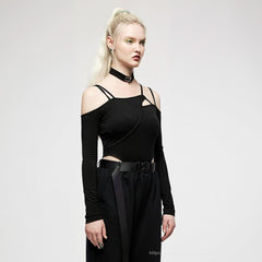 Threnody Cold-Shoulder Bodysuit - PunkRave