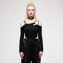 Threnody Cold-Shoulder Bodysuit - PunkRave
