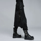 Orpheus Distressed Kilt With Leather Straps - PunkRave