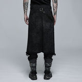Orpheus Distressed Kilt With Leather Straps - PunkRave
