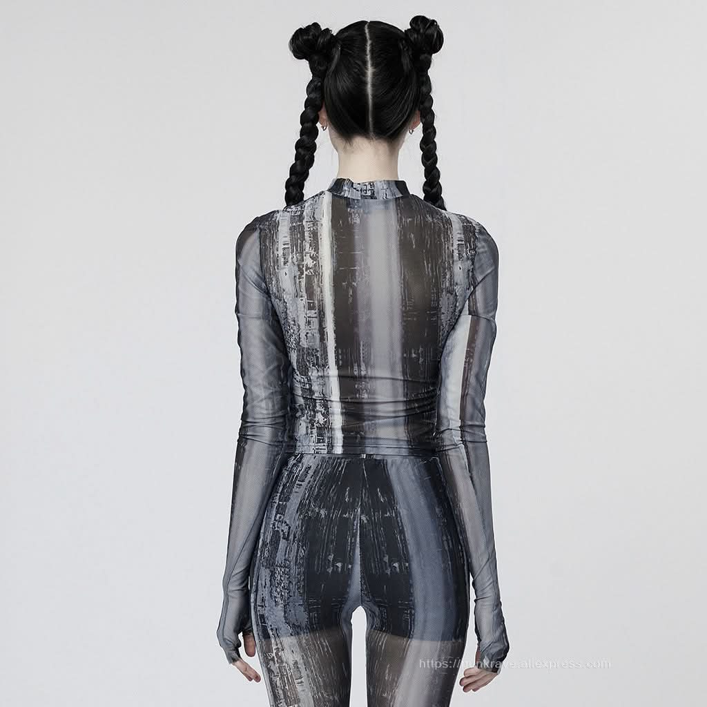 Lazarus Printed Turtleneck - Black and White - PunkRave