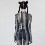 Lazarus Printed Turtleneck - Black and White - PunkRave