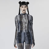 Lazarus Printed Turtleneck - Black and White - PunkRave