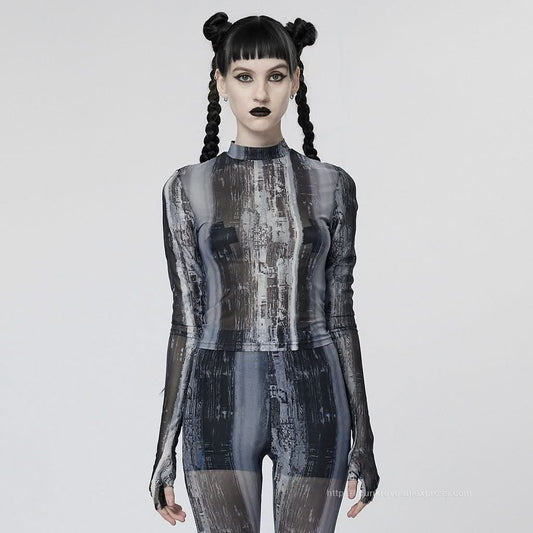 Lazarus Printed Turtleneck - Black and White - PunkRave