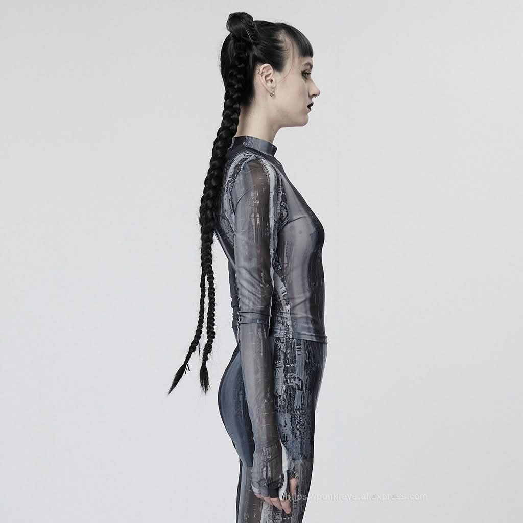 Lazarus Printed Turtleneck - Black and White - PunkRave