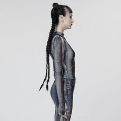 Lazarus Printed Turtleneck - Black and White - PunkRave