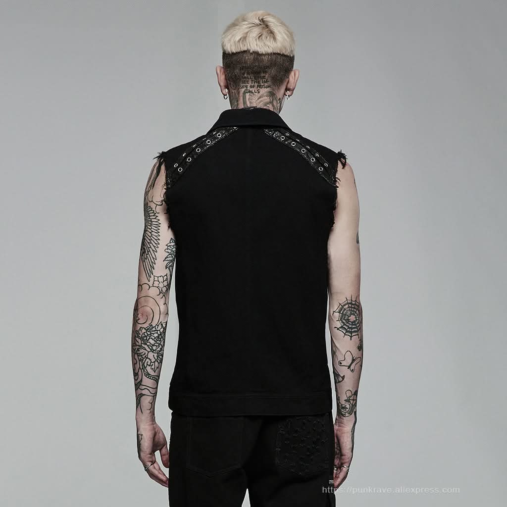 Axel Button-up Sleeveless Shirt - PunkRave
