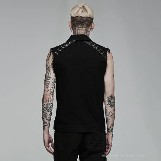 Axel Button-up Sleeveless Shirt - PunkRave