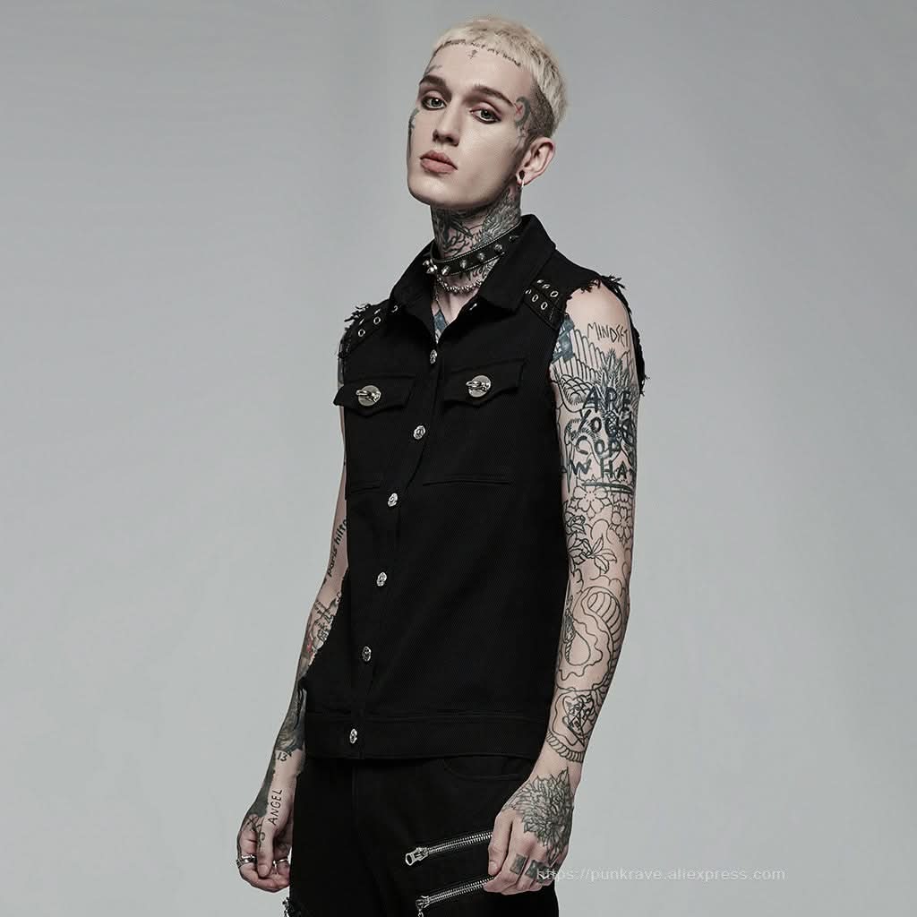 Axel Button-up Sleeveless Shirt - PunkRave