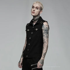 Axel Button-up Sleeveless Shirt - PunkRave