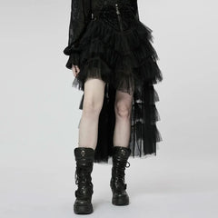 Poison Apple Waterfall Skirt - Black - PunkRave