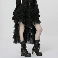 Poison Apple Waterfall Skirt - Black - PunkRave