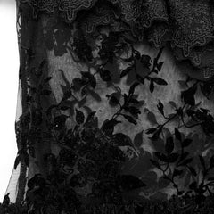 Andromeda Ruffled Lace Skirt - Black - PunkRave