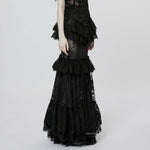 Andromeda Ruffled Lace Skirt - Black - PunkRave