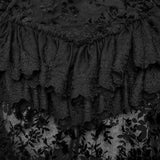 Andromeda Ruffled Lace Skirt - Black - PunkRave