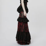 Andromeda Ruffled Lace Skirt - Black - PunkRave