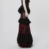 Andromeda Ruffled Lace Skirt - Black - PunkRave