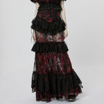 Andromeda Ruffled Lace Skirt - Black - PunkRave