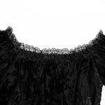 Lady Anne Lace Top With Bardot Neckline - Black - PunkRave
