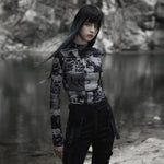 Tomie Turtleneck Top - Printed - PunkRave