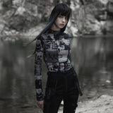Tomie Turtleneck Top - Printed - PunkRave
