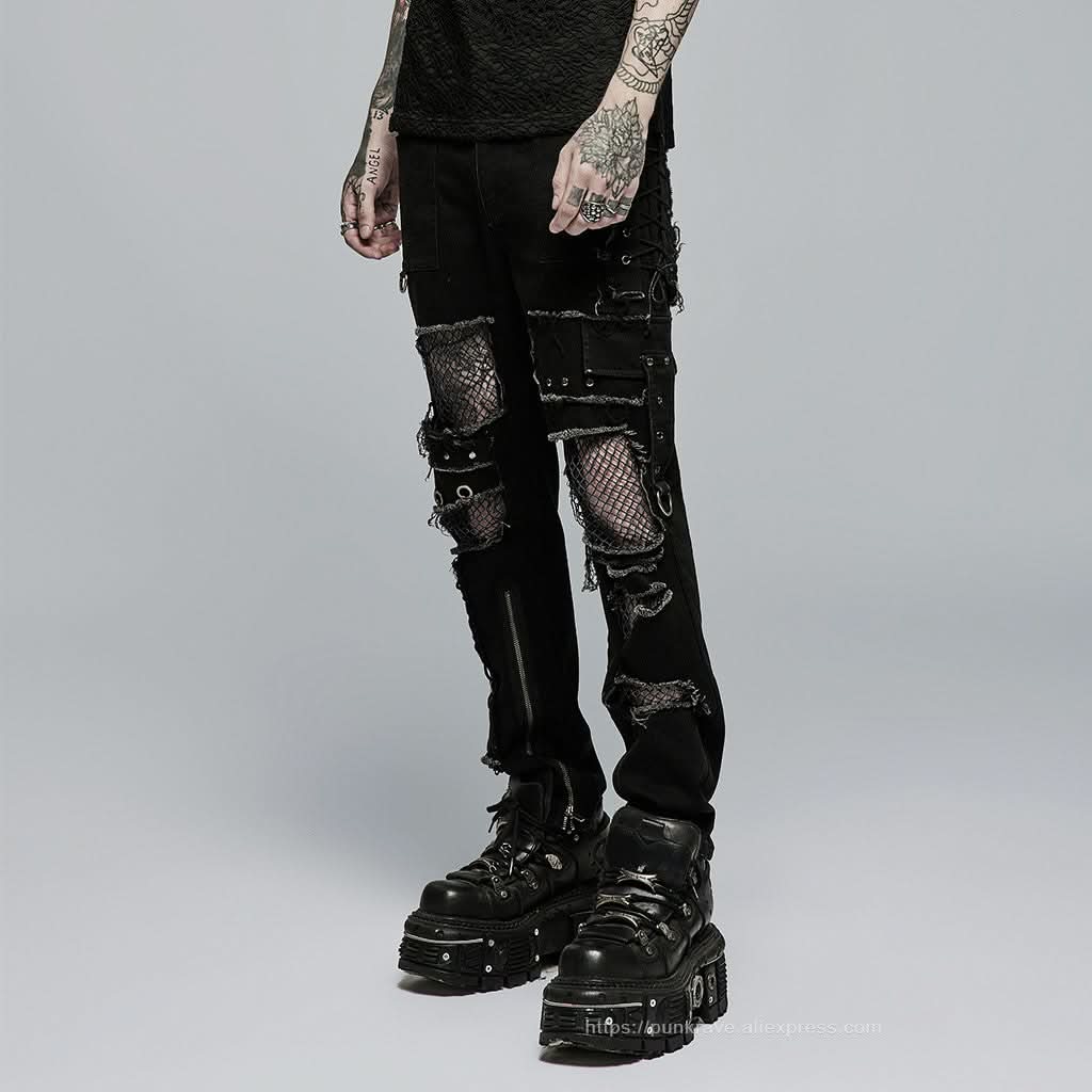 Azathoth Distressed Trousers - PunkRave